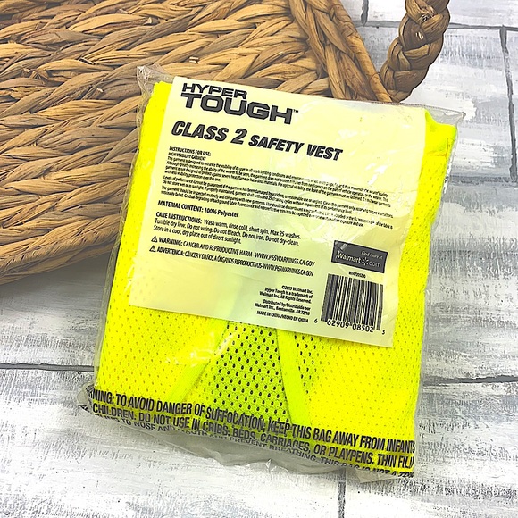 NWT Hyper Tough Class 2 Safety Vest Zippered High Visibility Garment With Pocket - Picture 4 of 7